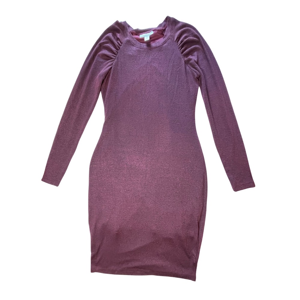 Motherhood Maternity Dress M Burgundy Purple Stretch Office Bodycon Whimsigoth